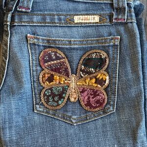 Frankie B. Blue Jeans with Butterfly Patch